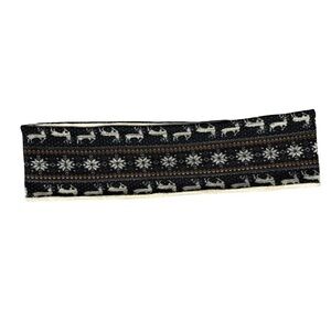 Black and White Reindeer Snowflake Infinity Scarf Fair Isle Nordic Scandi Cozy
